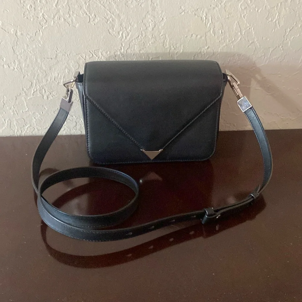 Alexander Wang Prisma Envelope Black Leather Crossbody Shoulder Bag